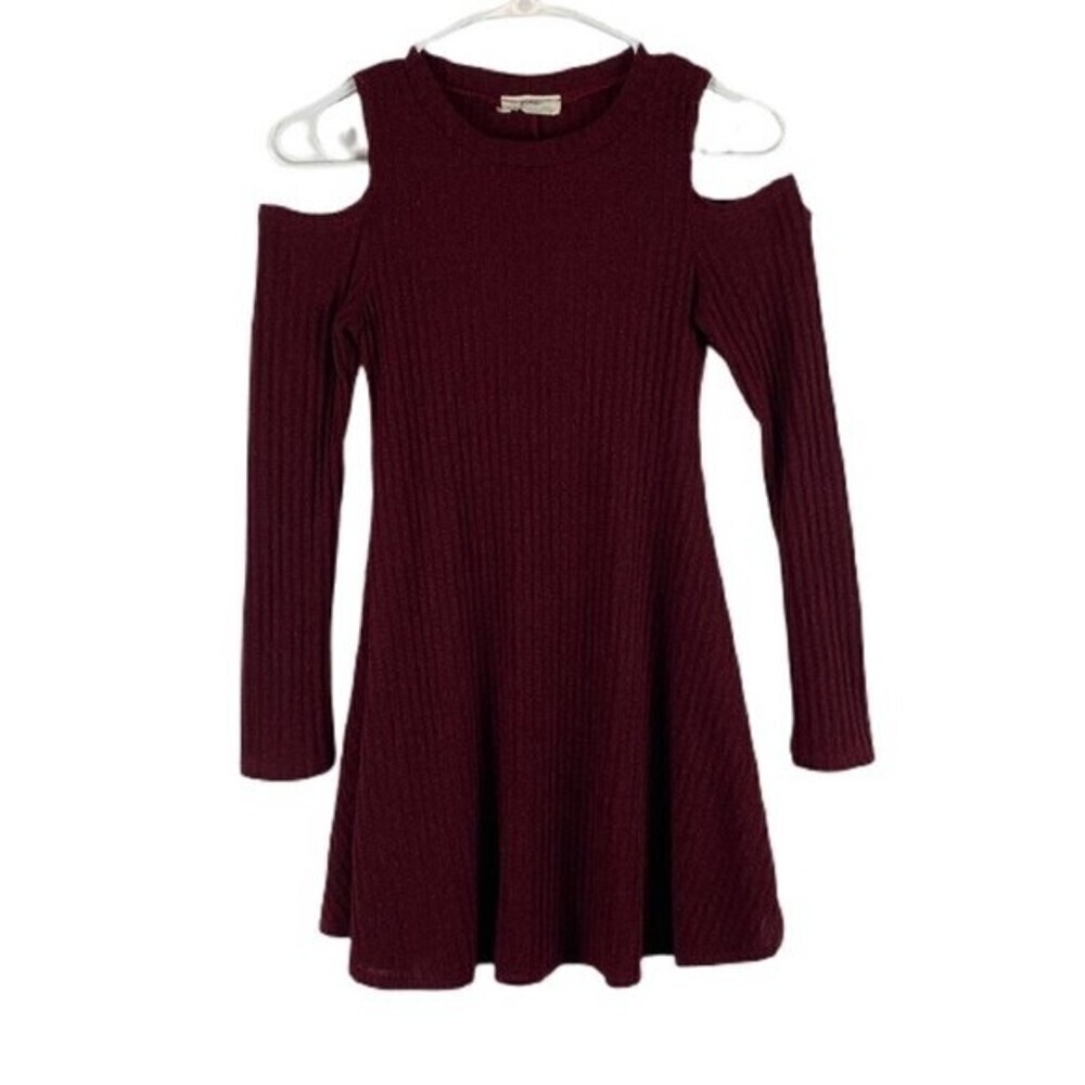 Pinc Dress Womens Small Red Burgundy Long Sleeve Mini Dress - Picture 1 of 6